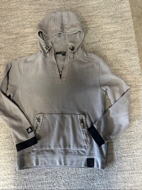 Ralph Lauren Men's Gray Hooded Zip-Up Sweater